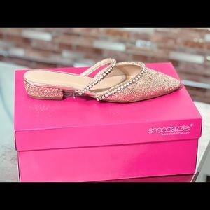 Gold diamond glitter flats